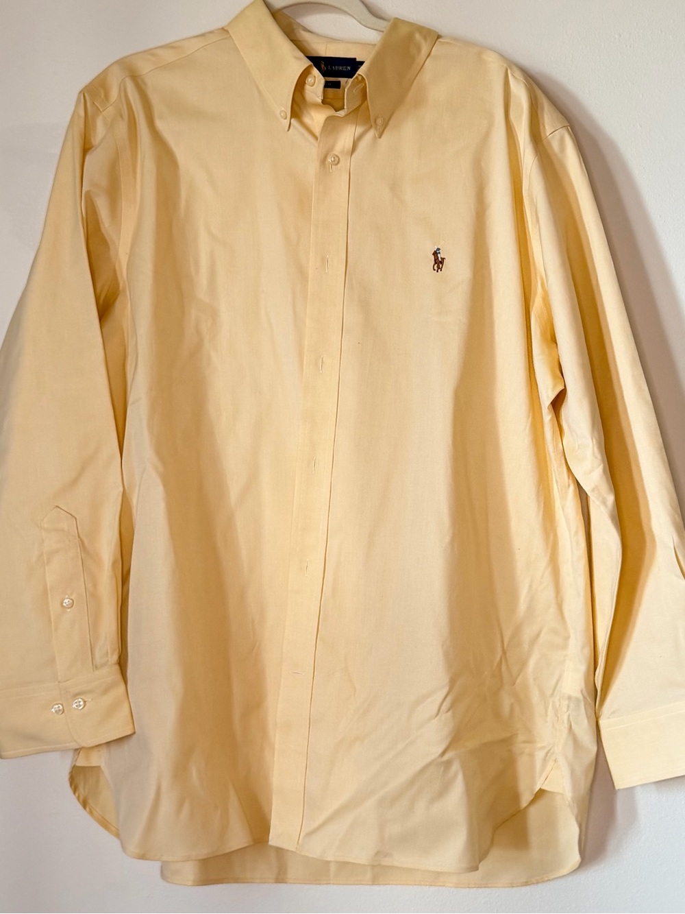 Ralph Lauren Pale Yellow Button-Down Dress Shirt - Men's